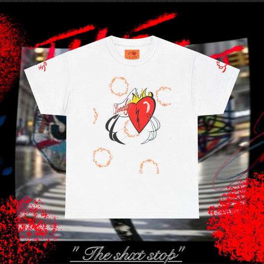 Lonely Lover Tee — Retro Broken Heart Flame Graphic T-Shirt