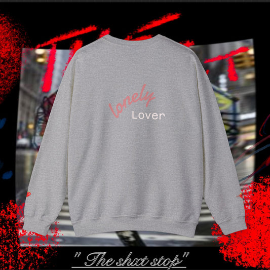 Lonely Lover Heart Crewneck Sweatshirt — Graphic Back Print Pullover