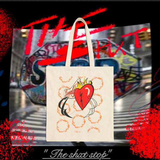 Lonely Lover Distorted Logo Cotton Canvas Tote