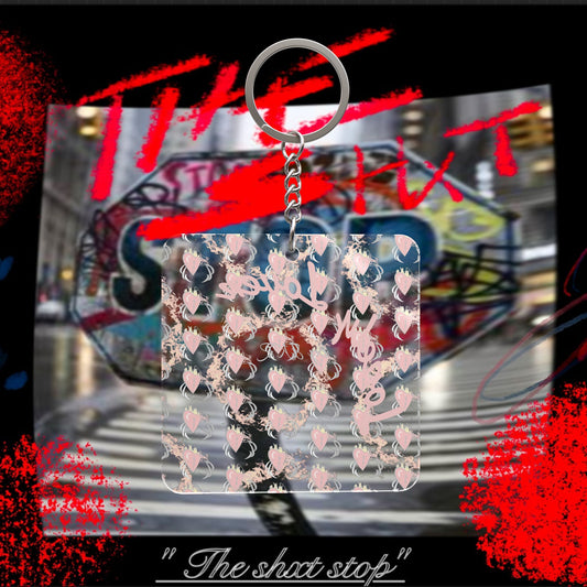 Lonely Lover Fire & Desire Square Keychain — Skate Streetwear Accessory