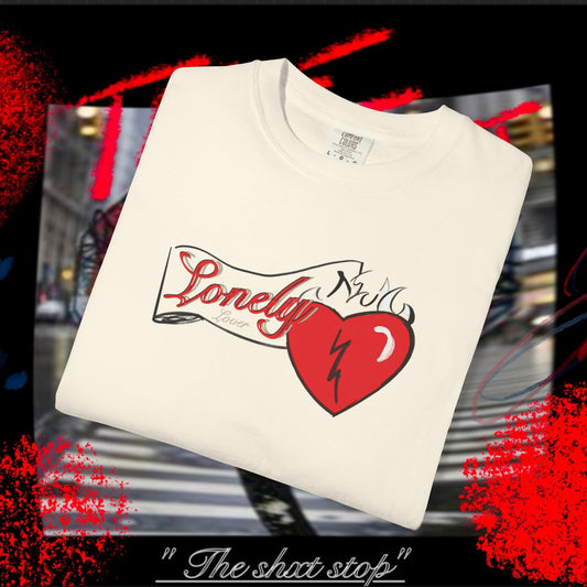 Lonely Lover Street Art T-Shirt — Garment-Dyed High-Fashion Comfort
